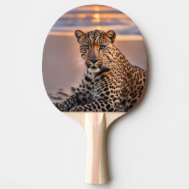 Leopard på stranden pingisracket