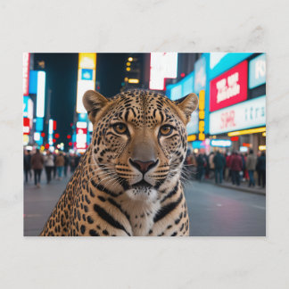 Leopard på Times Square Helg Vykort