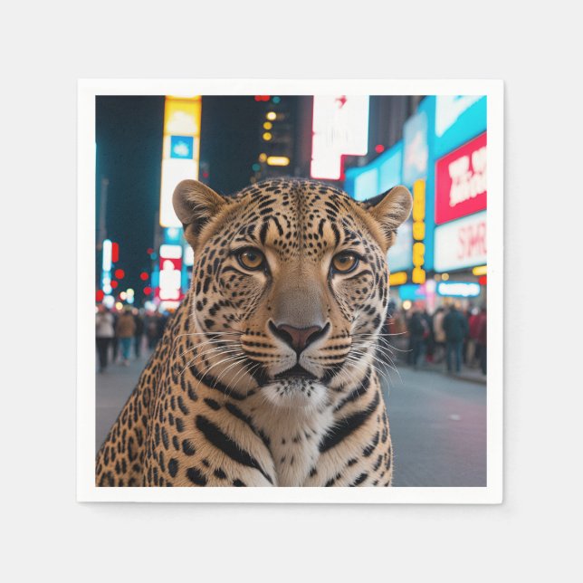 Leopard på Times Square Pappersservett (Framsidan)