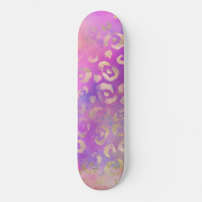 Leopard Paint Series Design 11  Mini Skateboard Bräda 18,5 Cm (Framsida)