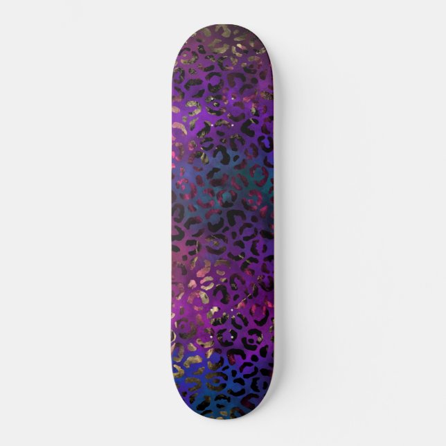 Leopard Paint Series Design 16 Mini Skateboard Bräda 18,5 Cm (Framsida)