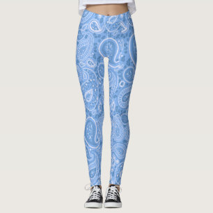 Leopard Paisley Seamless Mönster Blue elegant Yoga Leggings