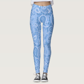 Leopard Paisley Seamless Mönster Blue elegant Yoga Leggings