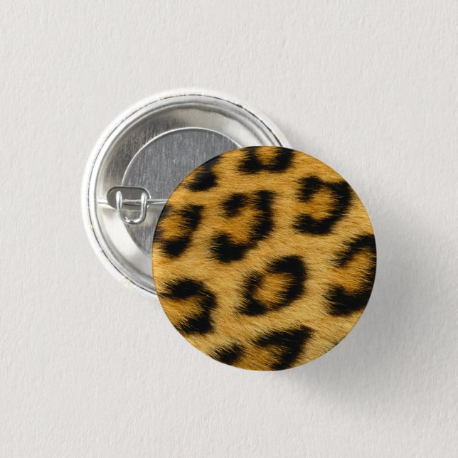 Leopard Päls Button Knapp (Framsida & baksida)