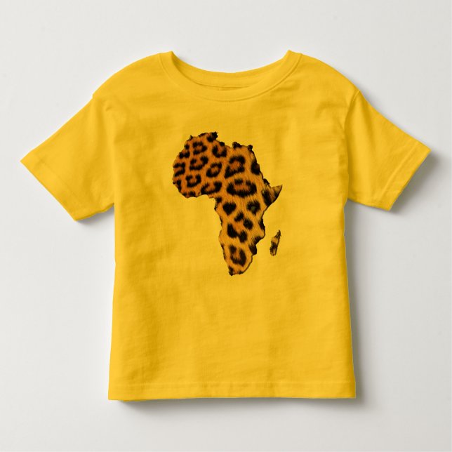 Leopard Päls-effect Karta i AFRIKA Series T Shirt (Framsida)