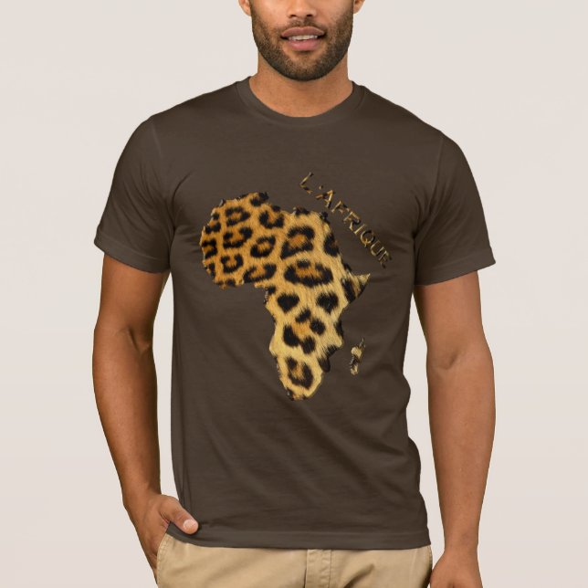 Leopard Päls-effect Karta i AFRIKA Series T-shirt (Framsida)