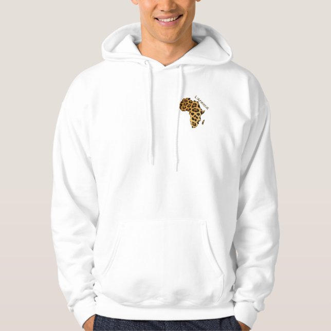 Leopard Päls-effect Karta of AFRIKA Series Hoodie (Framsida)