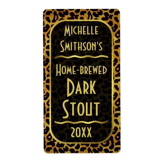 Leopard Päls Skriv ut Anpassade Beer Brewer Fraktsedel (Framsidan)