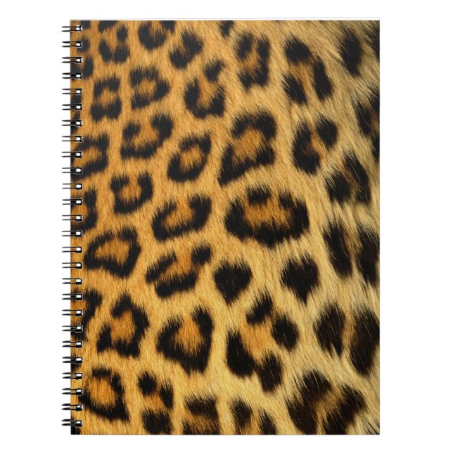 Leopard Päls Skriv ut Anteckningsbok Med Spiral (Framsidan)