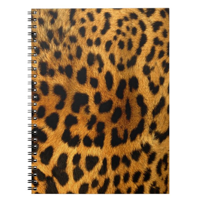 Leopard Päls Skriv ut Anteckningsbok Med Spiral (Framsidan)