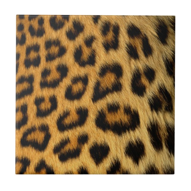 Leopard Päls Skriv ut Kakelplatta (Framsidan)
