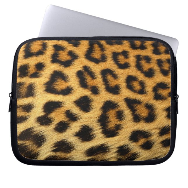 Leopard Päls Skriv ut Laptop Sleeve (Framsidan)