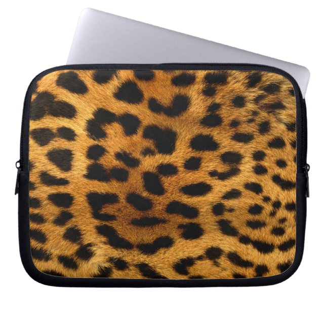 Leopard Päls Skriv ut Laptop Sleeve (Framsidan)