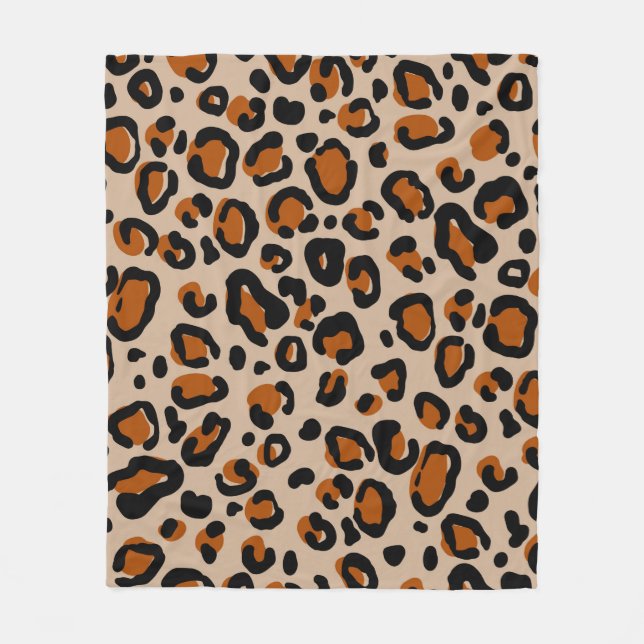 Leopard päls sömlös mönster fleecefilt (Framsidan)