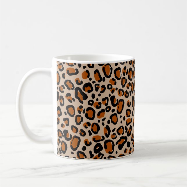 Leopard päls sömlös mönster kaffemugg (Vänster)