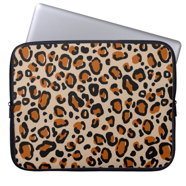 Leopard päls sömlös mönster laptop fodral (Framsidan)
