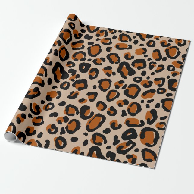 Leopard päls sömlös mönster presentpapper (Utrullad)