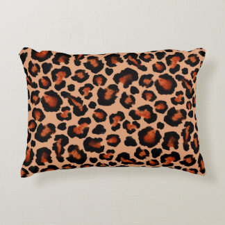 Leopard päls, vattenfärg, sömlös bakgrund. prydnadskudde