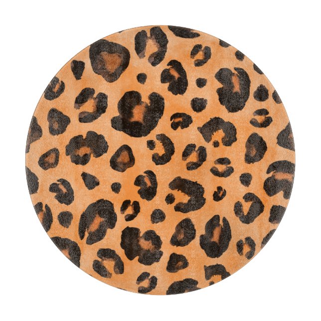 Leopard päls, vattenfärg, sömlös struktur. (Framsidan)