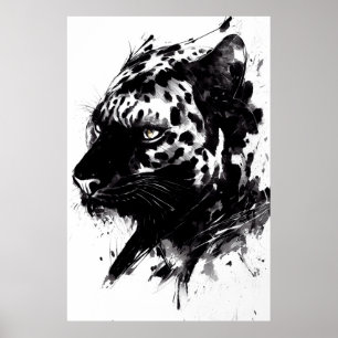 Leopard Panther Vild Natature Free Spirit Art Brus Poster