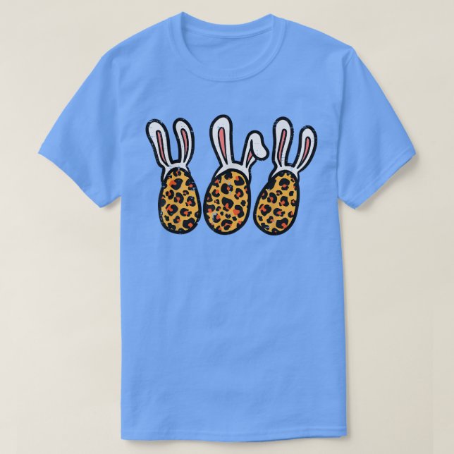 Leopard Påskägg Bunny Rabbit Cute Mönster Wome T Shirt (Design framsida)