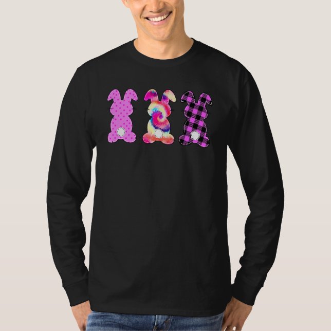 Leopard Påskhare Rabbit Trio Cute Påsk Dag 3 T Shirt (Framsida)