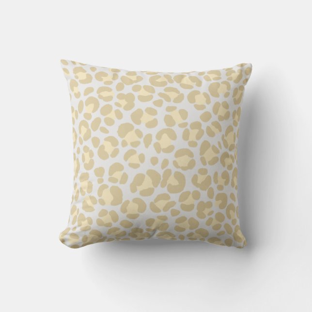 Leopard Pastell Grå Salvia Gul Kudde (Framsida)