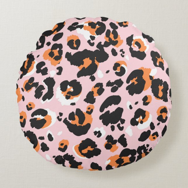 Leopard pattern seamless. Classic leo texture. Tre Rund Kudde (Framsidan)