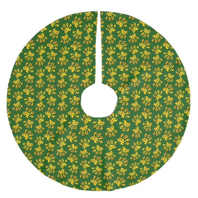 Leopard Paw Skriv ut Mönster Julgransmatta Borstad Polyester (Framsidan)
