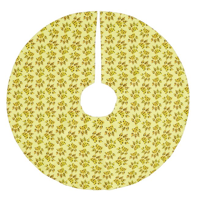 Leopard Paw Skriv ut Mönster Julgransmatta Borstad Polyester (Framsidan)