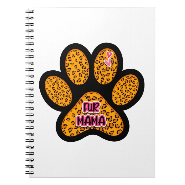 Leopard Paw Skriv ut Päls Mamma Hund Cat Lovers Anteckningsbok (Framsidan)