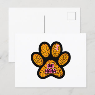 Leopard Paw Skriv ut Päls Mamma Hund Cat Lovers Vykort
