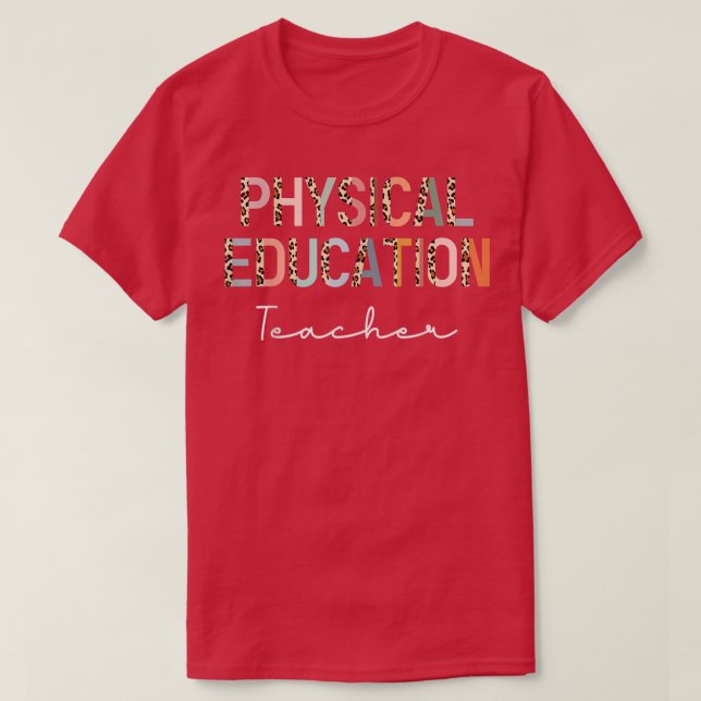 Leopard Pe Teacher Back to school Physical Educati T Shirt (Design framsida)