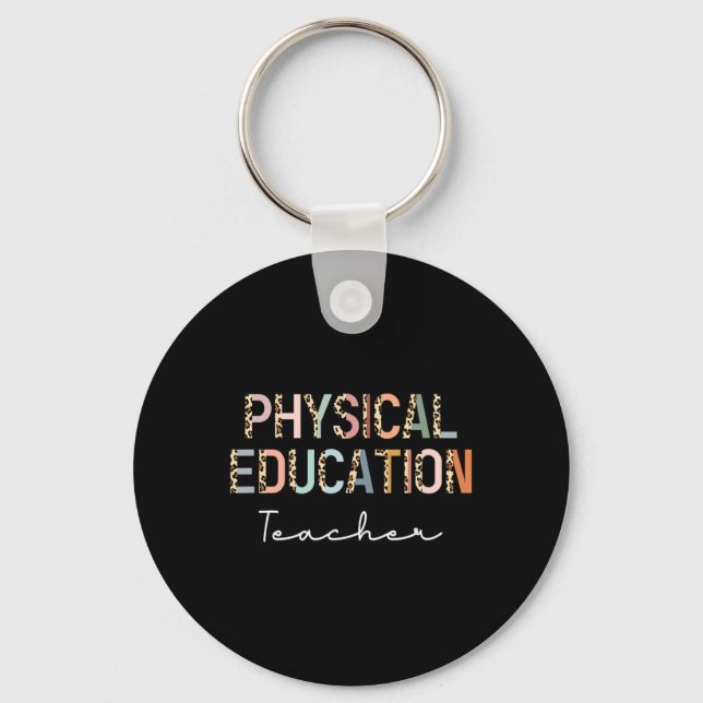 Leopard Pe Teacher Ck To School Physical Education Nyckelring (Framsida)