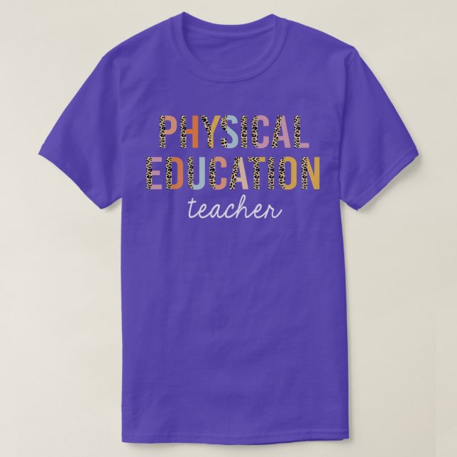 Leopard Pe Teacher Phys Ed Cute Back to school Sup T Shirt (Design framsida)