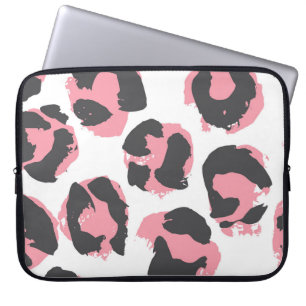 Leopard Pelt: Black Rosa Struktur Laptop Fodral
