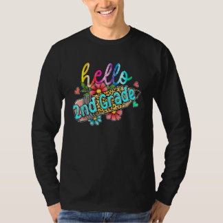 Leopard Pencil Hello 2nd Grade Back To School Kids T Shirt