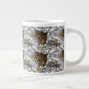 Leopard & Peonies Mönster Jumbo Mugg