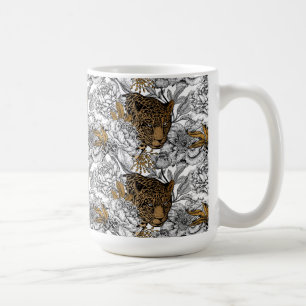 Leopard & Peonies Mönster Kaffemugg