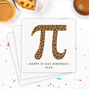 Leopard Pi Symbol Lycklig Pi Day Birthday Pappersservett