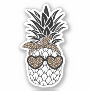 Leopard Pineapple Sunglasses Aloha Beacher Hawaii Klistermärken