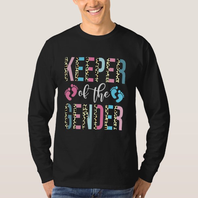 Leopard Pink Or Blue Cute Keeper Of Gender Design T Shirt (Framsida)