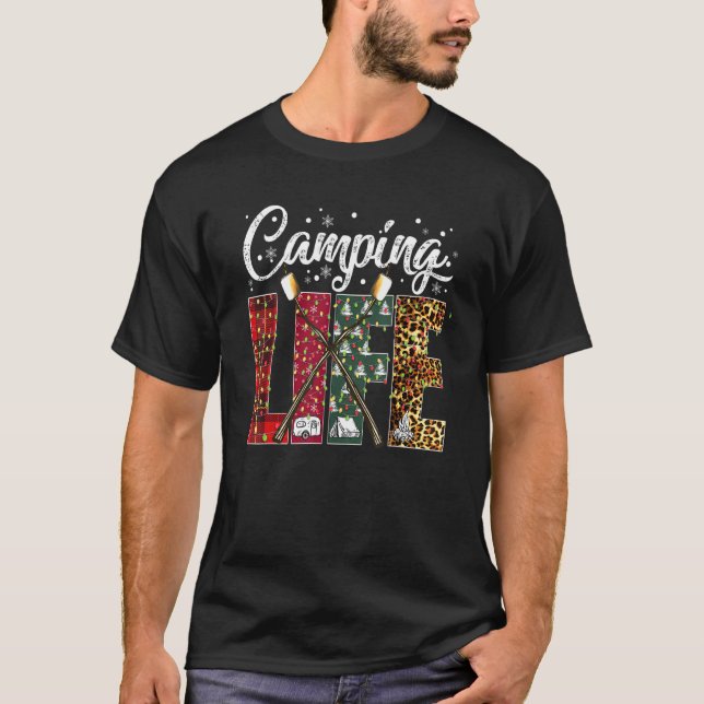 Leopard Play Julgran Camper Fordon Campi T Shirt (Framsida)