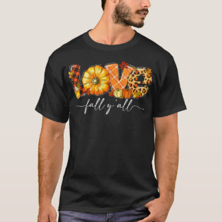 Leopard Play Kärlek Fall Y'all Pumpkin Löv tack T Shirt