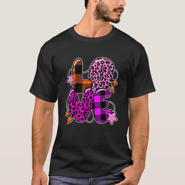 Leopard Play Kärlek jul Skriv ut Brev Julafton Lig T Shirt (Framsida)