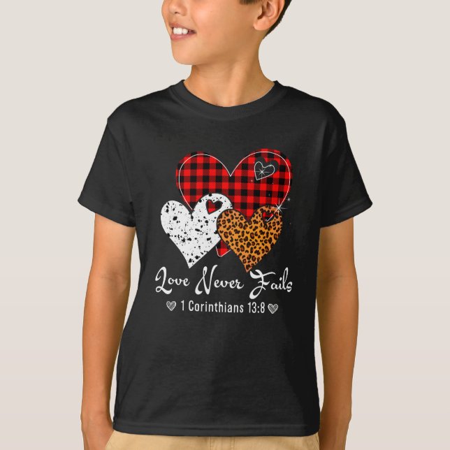 Leopard Play Print Heart Valentine Kärlek Aldrig T Shirt (Framsida)
