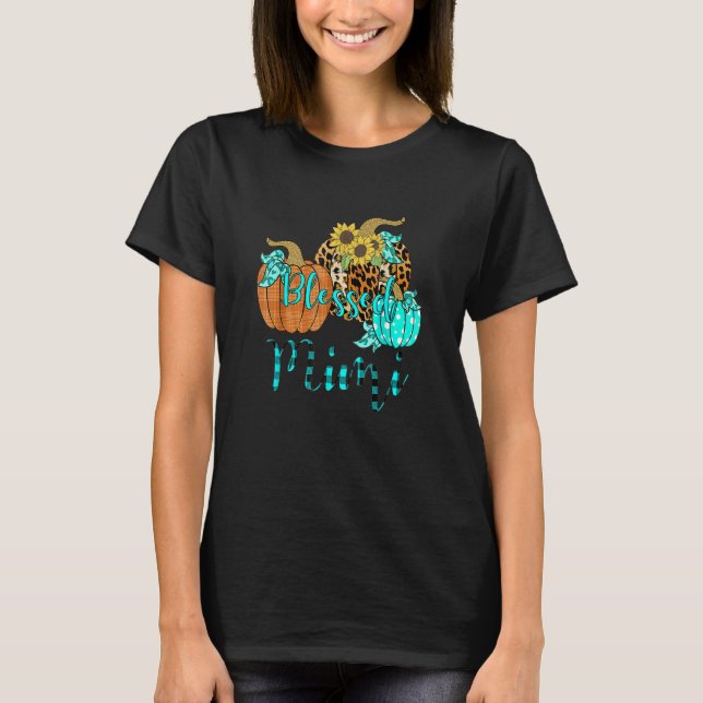 Leopard Play Pumpkin Blsed Mimi Thanksgiving Fa T Shirt (Framsida)