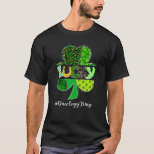 Leopard Play Shamrock Lucky Oncology Nurse St Pat T Shirt