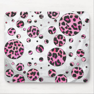 Leopard Polka Dot Black and Shock rosa Print Musmatta