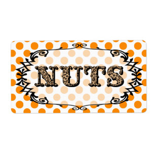 Leopard Polka Dot Nöt Food Label Fraktsedel